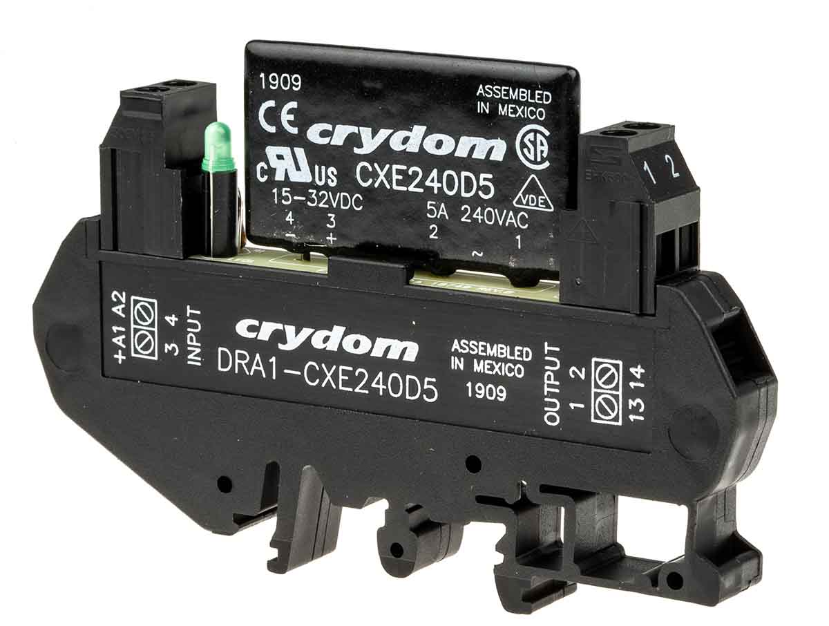 dra1-cxe240d5 Sensata / Crydom DRA1-CX Solid State Interface Relay, Control:32V dc DIN Rail Screw