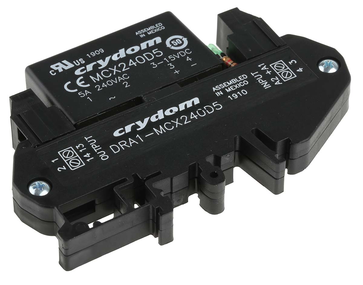 Sensata / Crydom DRA1-MCX Solid State Interface Relay 530V ac DIN Rail Screw