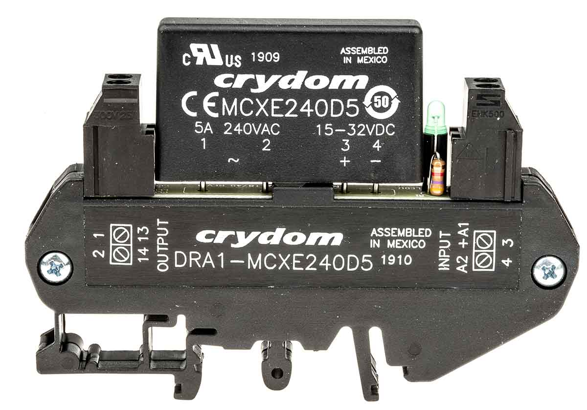 Sensata / Crydom DRA1-MCX Solid State Interface Relay, Control:32V dc DIN Rail Screw
