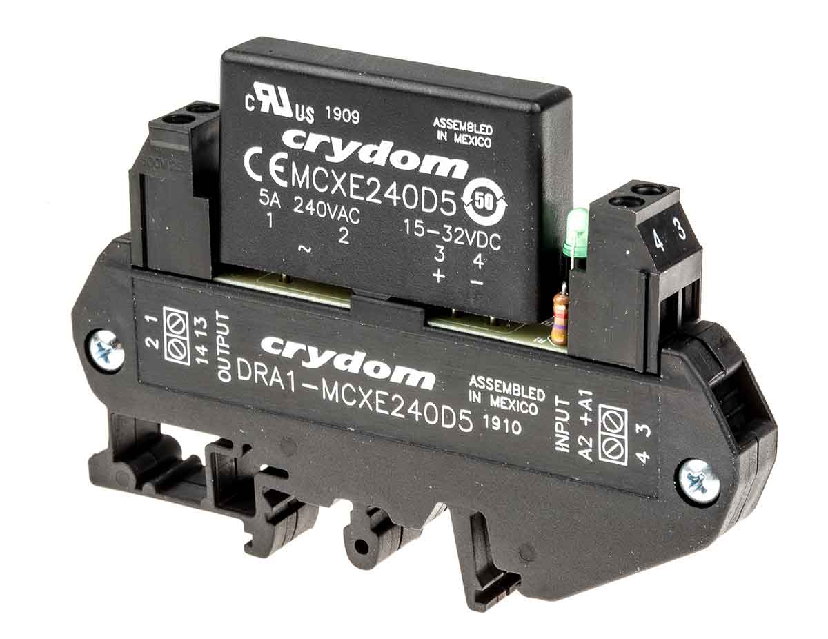dra1-mcxe240d5 Sensata / Crydom DRA1-MCX Solid State Interface Relay, Control:32V dc DIN Rail Screw