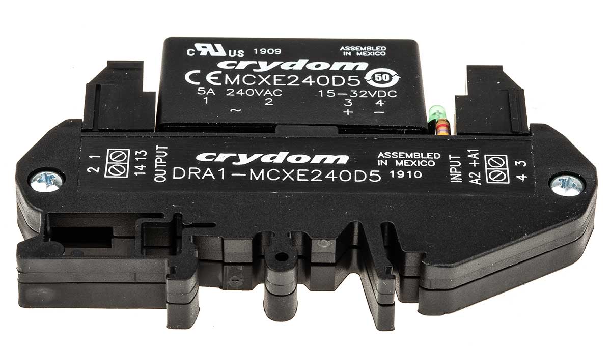 dra1-mcxe240d5 Sensata / Crydom DRA1-MCX Solid State Interface Relay, Control:32V dc DIN Rail Screw