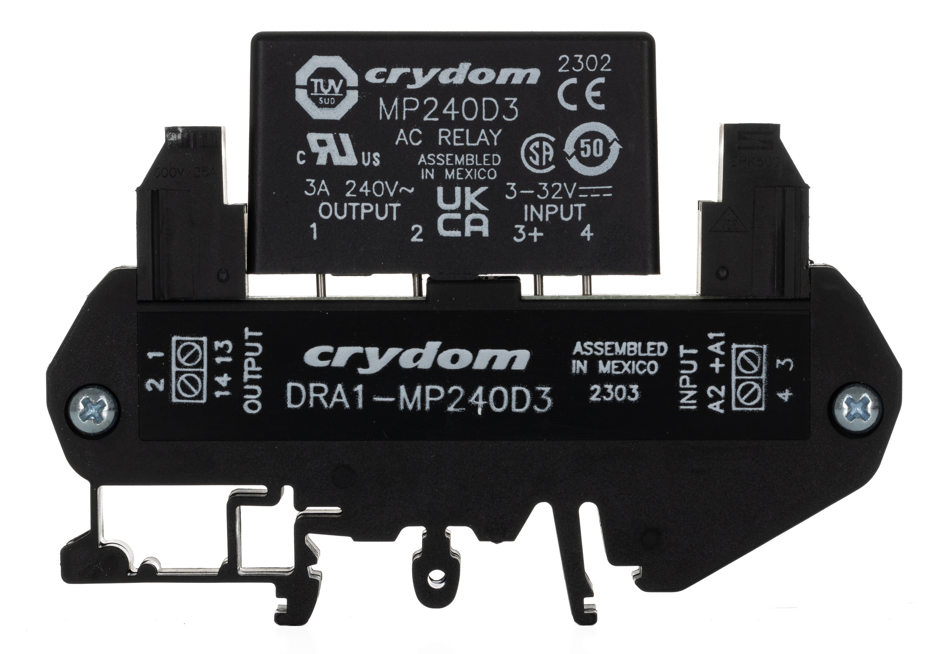 Sensata / Crydom DRA Solid State Interface Relay, Control:32V DIN Rail Screw