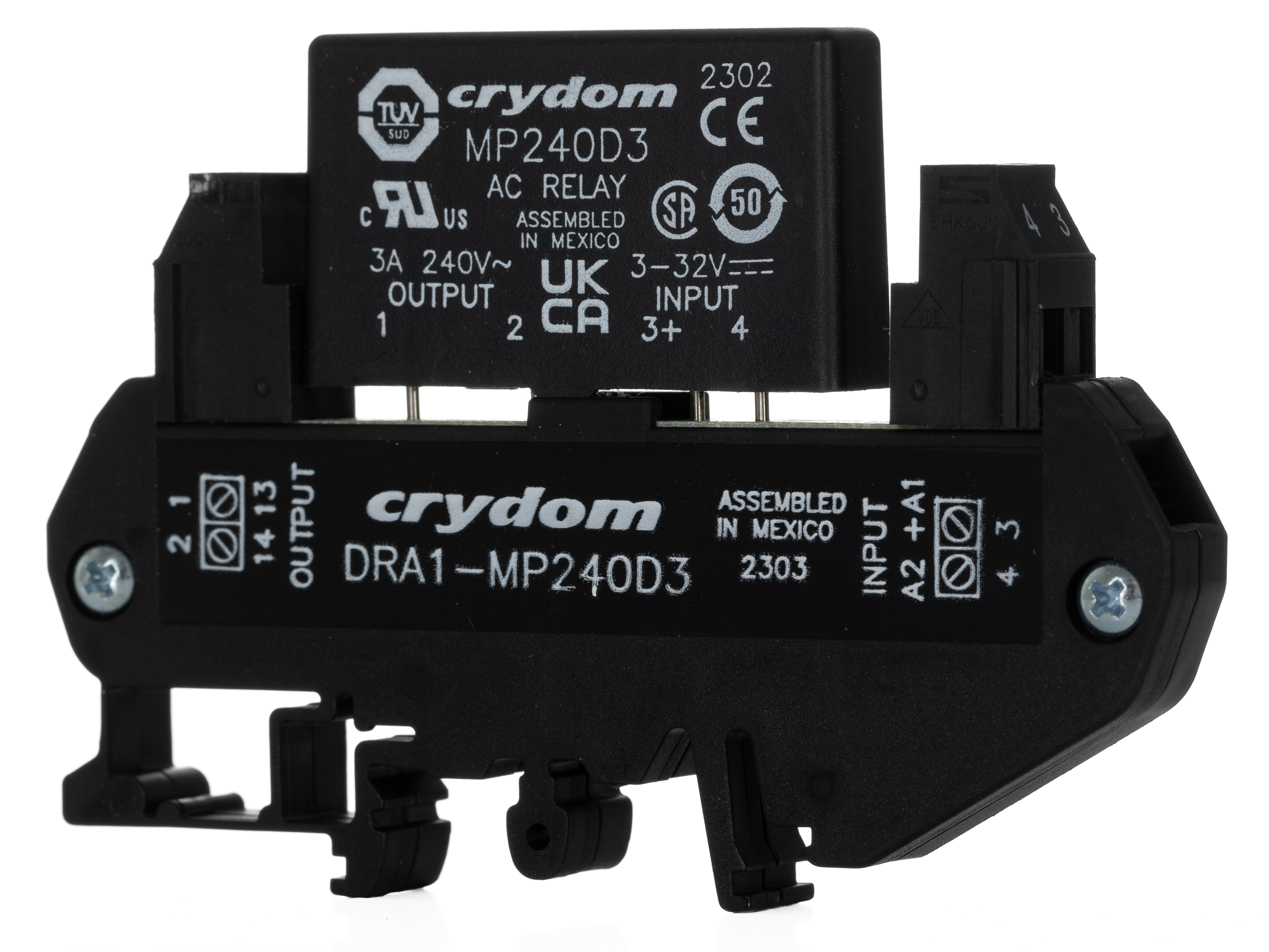 dra1-mp240d3 Sensata / Crydom DRA Solid State Interface Relay, Control:32V DIN Rail Screw