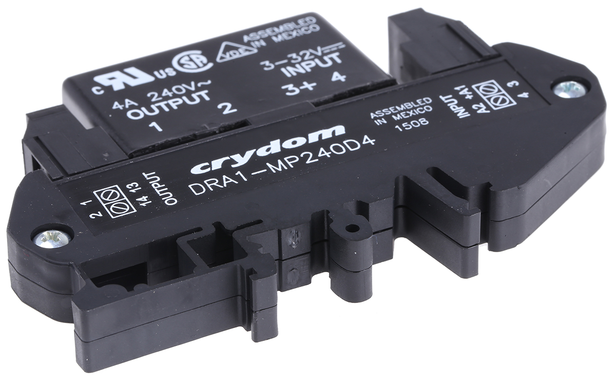 dra1-mp240d4 Sensata / Crydom DRA1-MP Solid State Interface Relay 280 V ac, 60V dc DIN Rail Screw