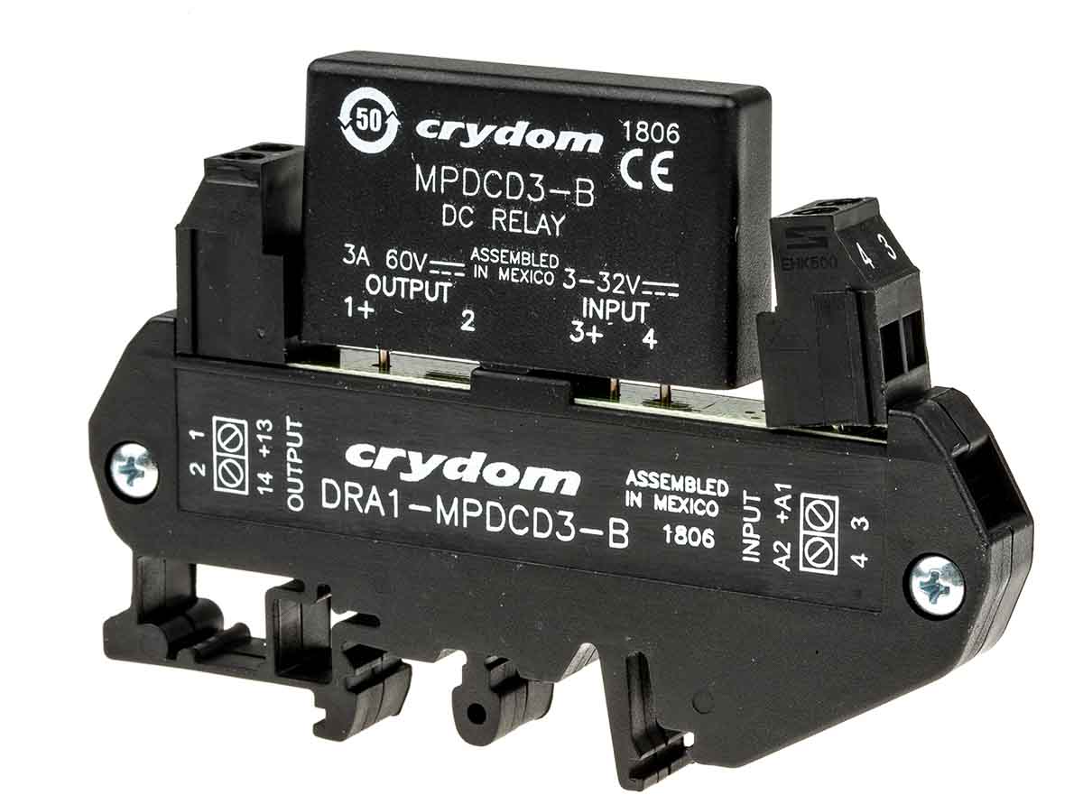 dra1-mpdcd3-b Sensata / Crydom DRA1-MP Solid State Interface Relay, Control:32V dc DIN Rail Screw