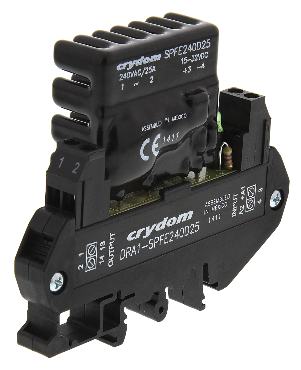 Sensata / Crydom DRA1 SPF Solid State Interface Relay, Control:32V dc DIN Rail Screw