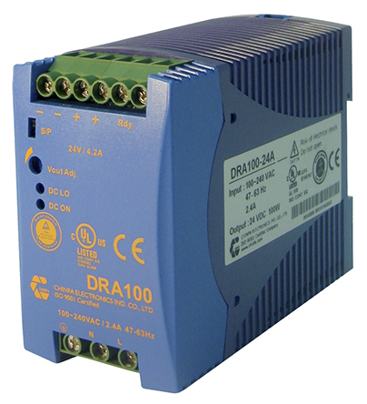 Chinfa DRA100 DIN Rail Power Supply 264V ac AC Input 12V dc, 8.4 A Output DC 100 W