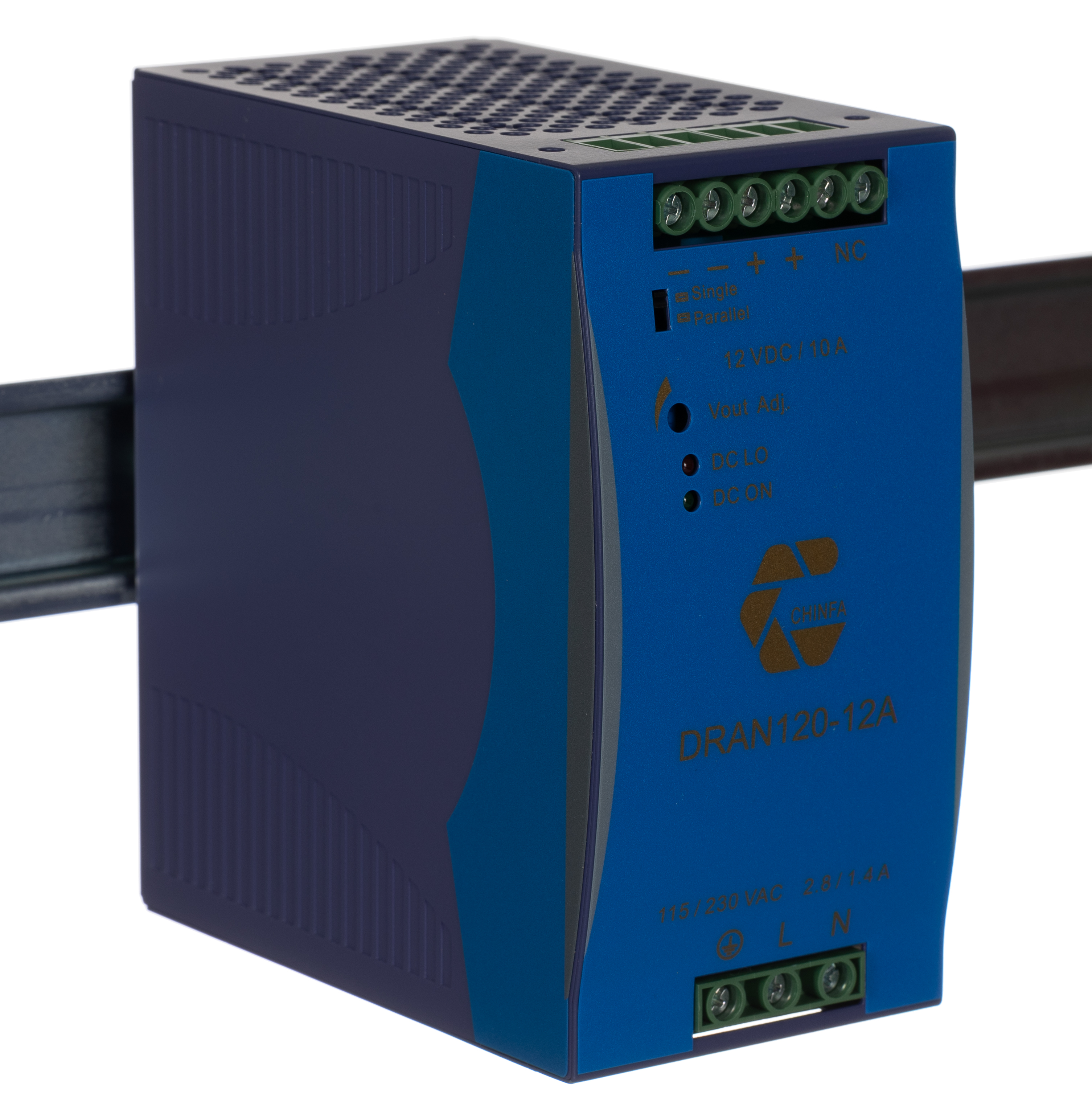 Chinfa DRAN120 Switch Mode Power Supply DIN Rail Power Supply 230V ac AC Input 12V dc, 10 A Output DC 120 W