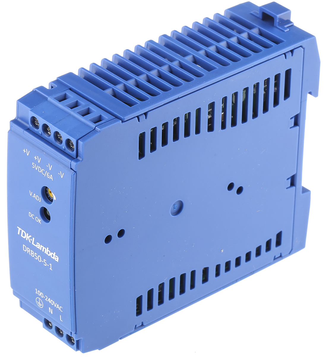 TDK-Lambda DRB Switched Mode DIN Rail Power Supply 264V ac AC Input 5.5V dc, 6 A Output DC 50 W