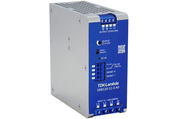 TDK-Lambda DRB120/240-3 DIN Rail DIN Rail Power Supply 575V ac AC Input 12V dc, 10 A Output DC 120 W