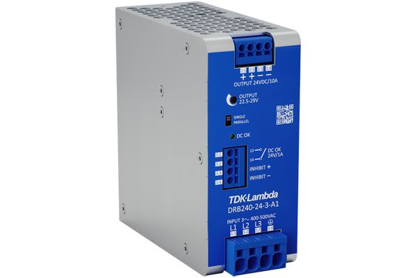 TDK-Lambda DRB120/240-3 DIN Rail DIN Rail Power Supply 575V ac AC Input 24V dc, 10 A Output DC 240 W
