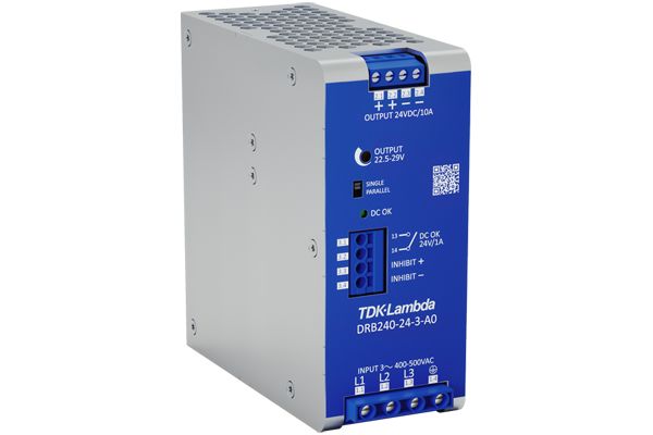 TDK-Lambda DRB120/240-3 DIN Rail DIN Rail Power Supply 575V ac AC Input 48V dc, 5 A Output DC 240 W