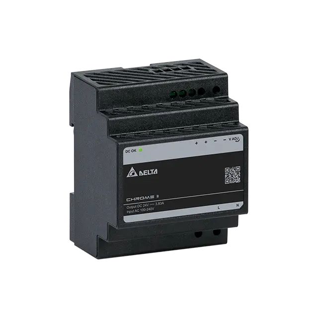 Delta Electronics CHROME II DIN Rail DIN Rail Power Supply 264V ac AC Input 24V dc, 3.83 A Output DC 100 W