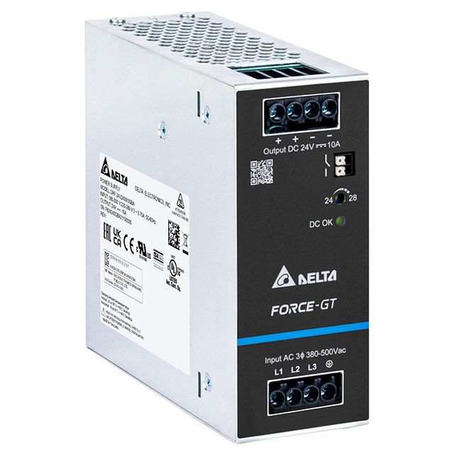 Delta Electronics DRF-240W DIN Rail DIN Rail Power Supply 575V ac AC Input 24V dc, 10 A Output DC 240 W