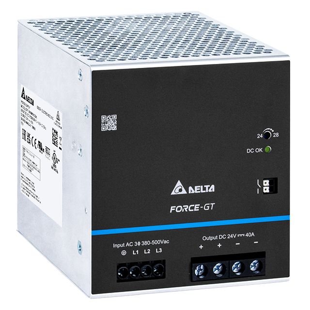 Delta Electronics DRF-960W DIN Rail DIN Rail Power Supply 575V ac AC Input 24V dc, 40 A Output DC 960 W