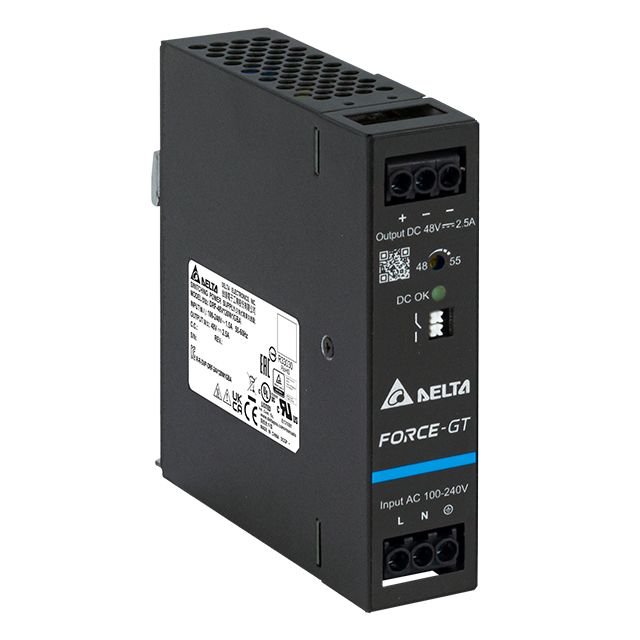 Delta Electronics DRF-120W DIN Rail DIN Rail Power Supply 264V ac AC Input 48V dc, 2.5 A Output DC 120 W