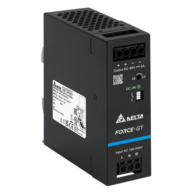 Delta Electronics DRF-240W DIN Rail DIN Rail Power Supply 264V ac AC Input 48V dc, 5 A Output DC 240 W