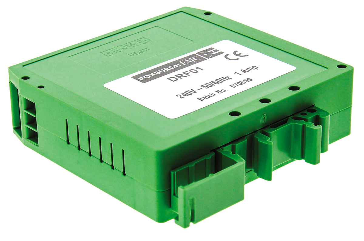 Roxburgh EMC, DRF 1 A 250V ac 440Hz, DIN Rail RFI Filter, Screw 1 Phase