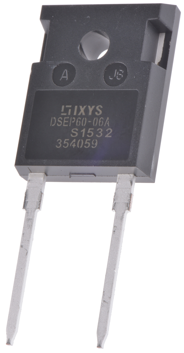 IXYS Silicon Junction, Single, 60 A, 3-Pin 600 V TO-247 DSEP60-06A