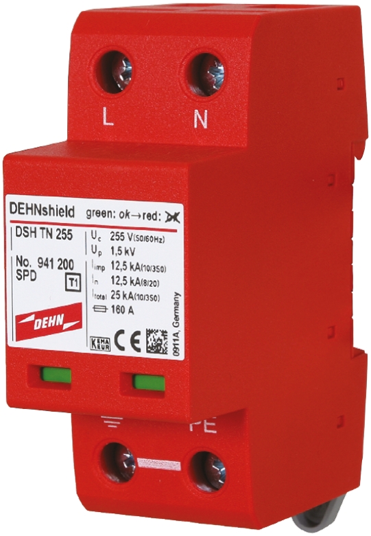 Dehn, DSH Modular Surge Protector 255V ac Maximum Voltage Rating 12.5 A Maximum Surge Current Lightning Arrester