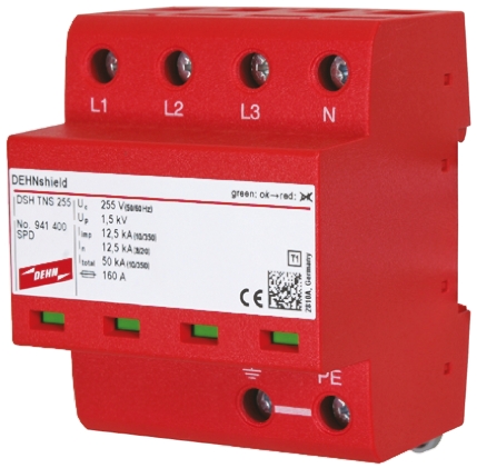 Dehn, DSH Modular Surge Protector 255V ac Maximum Voltage Rating 50 kA Maximum Surge Current Lightning Arrester