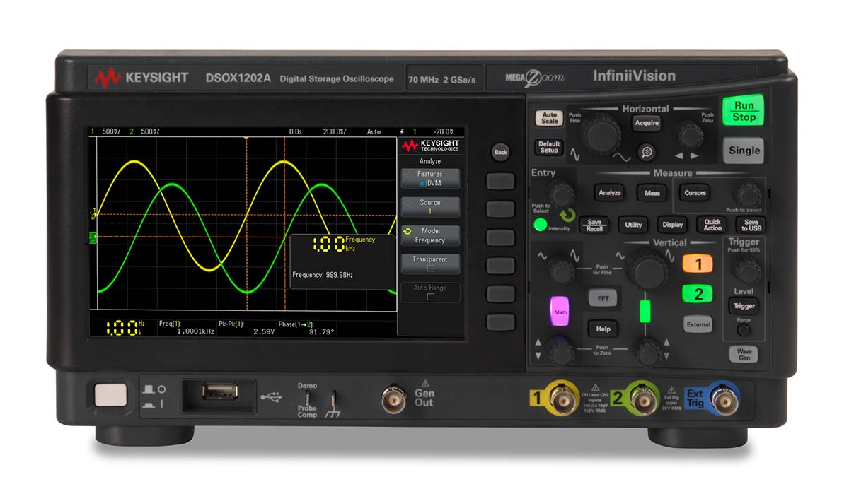Keysight Technologies InfiniiVision 1000 X Series, 70 MHz Bench Oscilloscope 2-Channel