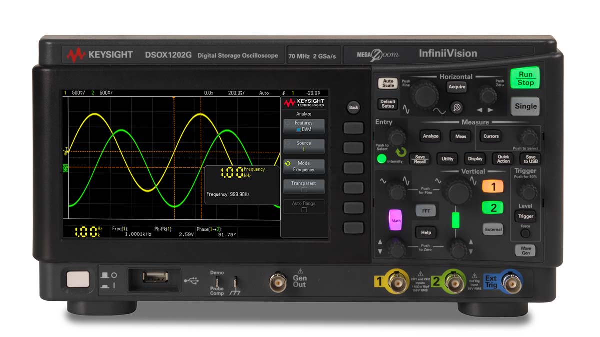 Keysight Technologies InfiniiVision 1000 X Series, 70 MHz Bench Oscilloscope 2-Channel