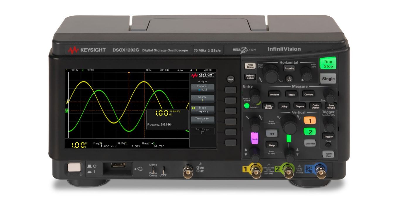 dsox1202g Keysight Technologies InfiniiVision 1000 X Series, 70 MHz Bench Oscilloscope 2-Channel