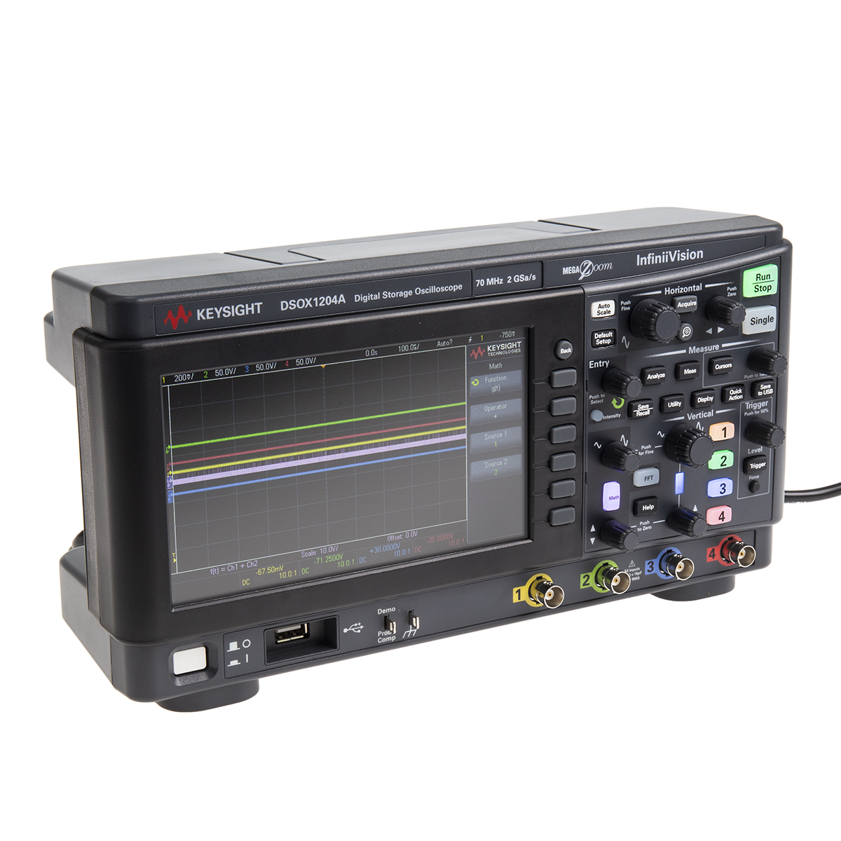 dsox1204a Keysight Technologies InfiniiVision 1000 X Series, 70 MHz Bench Oscilloscope 4-Channel - RSCAL