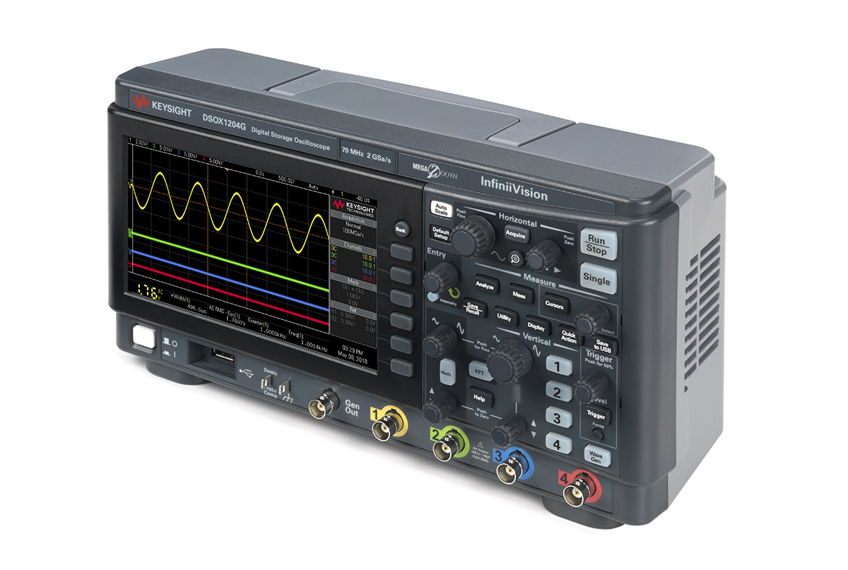 Keysight Technologies 1000 X Series, 70 MHz Portable Oscilloscope 4-Channel
