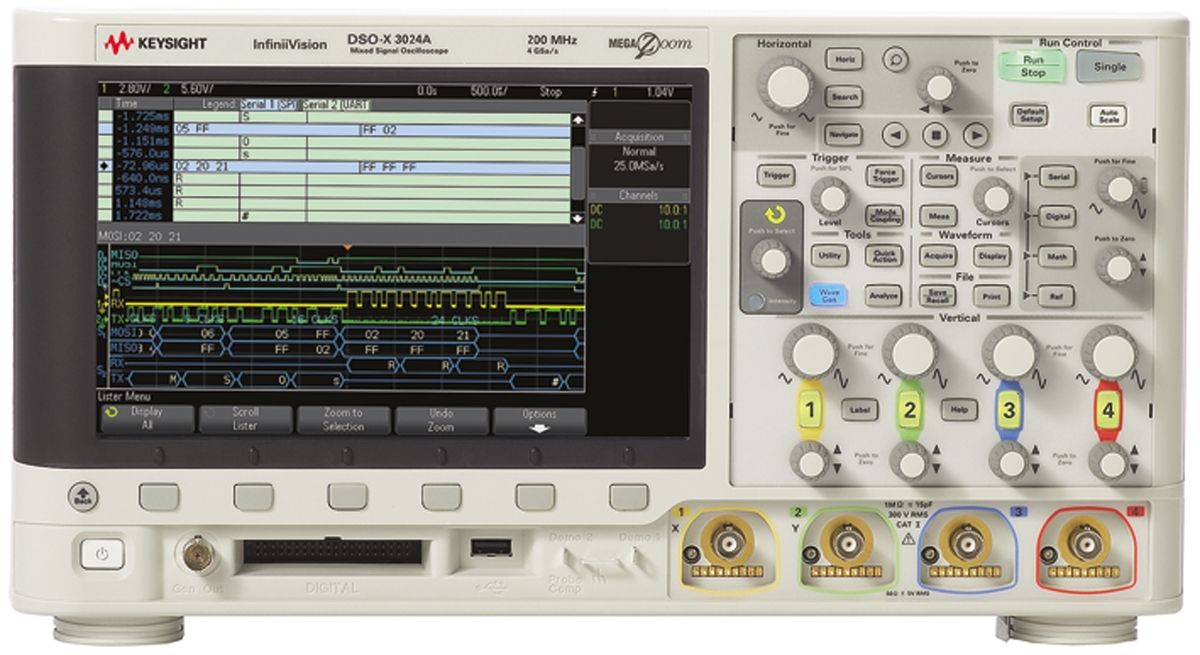 Keysight Technologies InfiniiVision 3000A X Series, 200 MHz Bench Oscilloscope 4-Channel