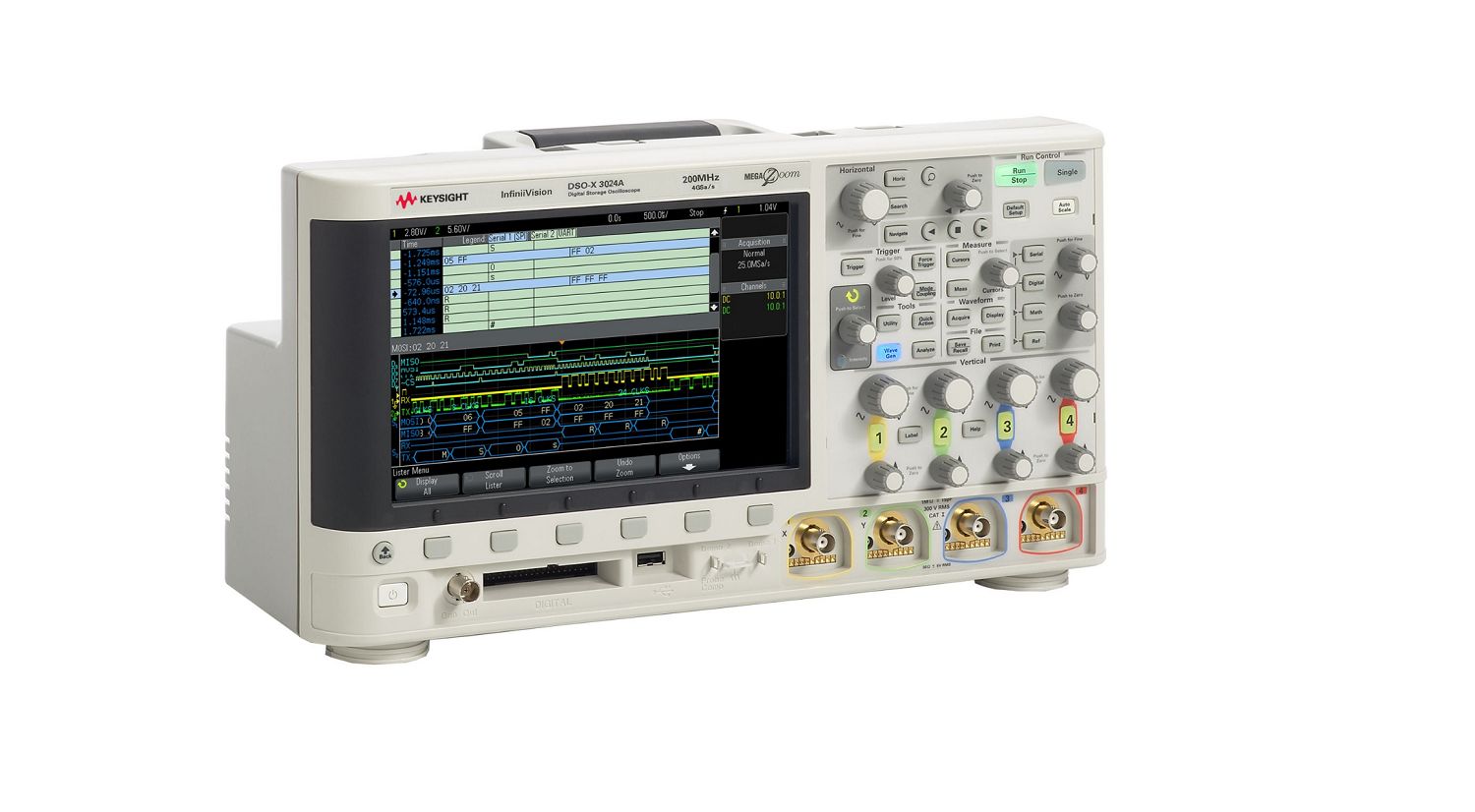 dsox3024a Keysight Technologies InfiniiVision 3000A X Series, 200 MHz Bench Oscilloscope 4-Channel