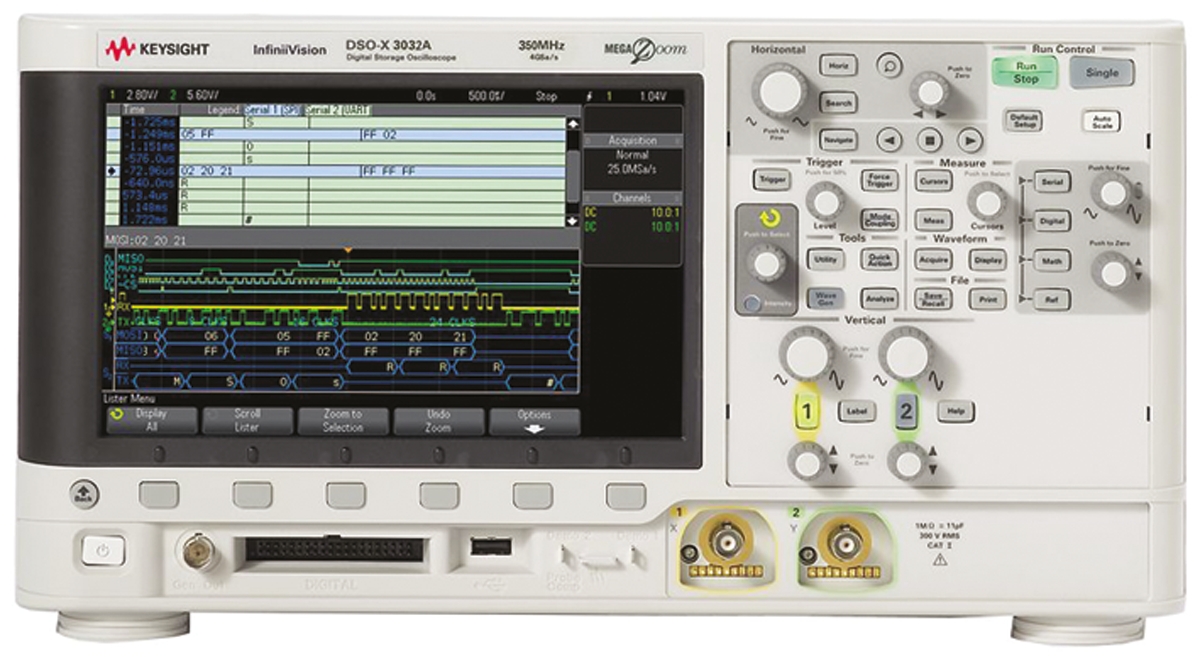 Keysight Technologies InfiniiVision 3000A X Series, 350 MHz Bench Oscilloscope 2-Channel