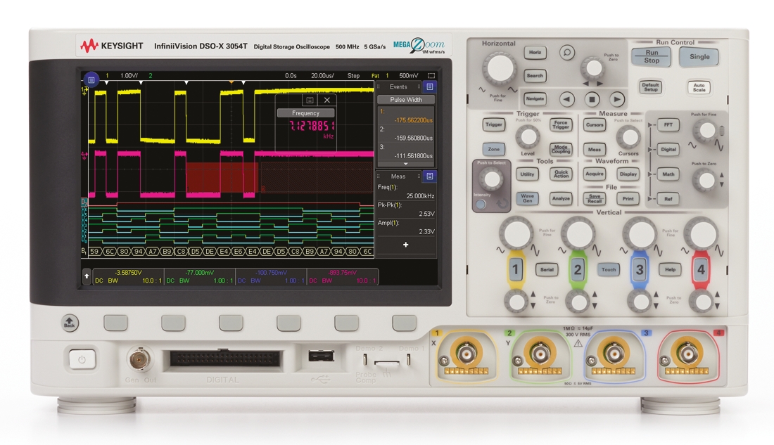 Keysight Technologies InfiniiVision 3000T X Series, 500 MHz Bench Oscilloscope 4-Channel