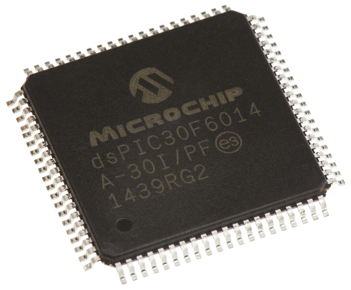 DSPIC30F6014A-30I/PF Microchip dsPIC30F, 16 bit Digital Signal Processor 30 MIPS 144kB FLASH 80-Pin TQFP