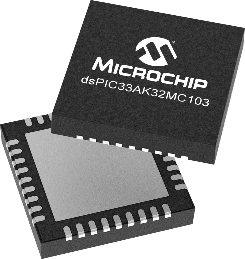 dsPIC33AK32MC103-I/M7 Microchip dsPIC33AK32MC103, 32 bit Digital Signal Processor 200 MHz 32kB FLASH 36-Pin VQFN