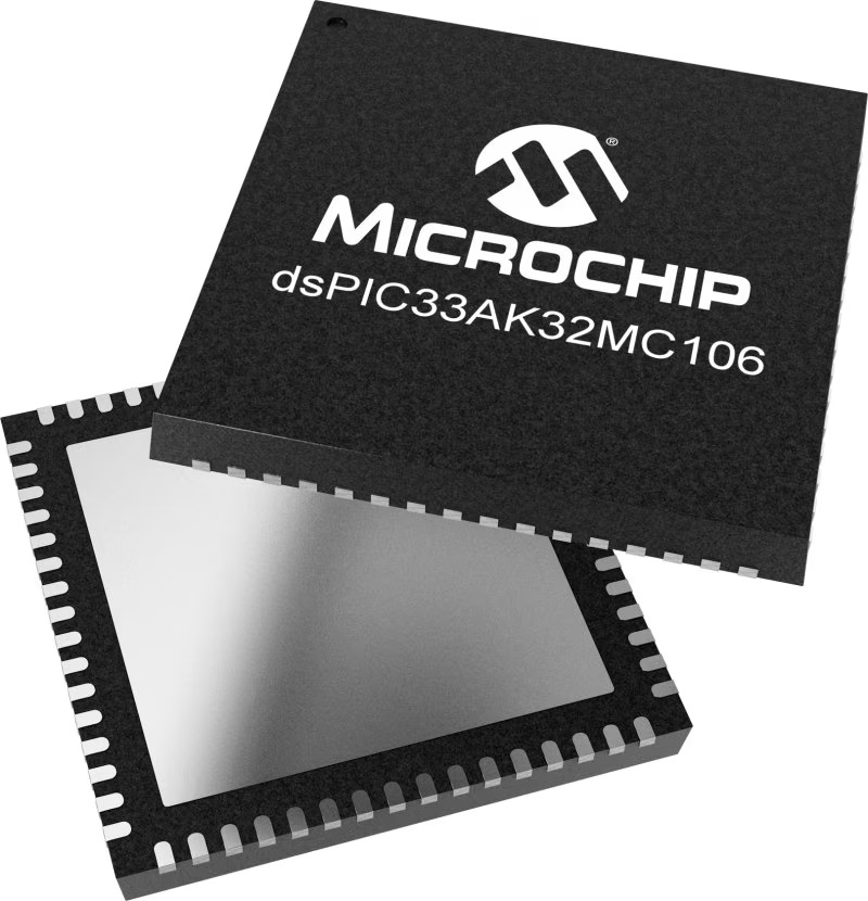 dsPIC33AK32MC106-I/M7 Microchip dsPIC33AK32MC106, 32 bit Digital Signal Processor 200 MHz 32kB FLASH 64-Pin VQFN/TQFP