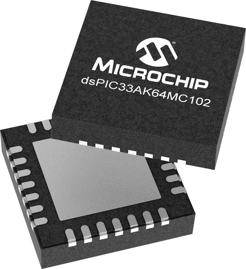 dsPIC33AK64MC102-I/SS Microchip dsPIC33AK64MC102, 32 bit Digital Signal Processor 200 MHz 64kB FLASH 28-Pin SSOP/VQFN