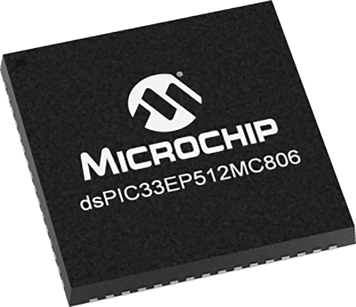 Microchip dsPIC, 16 bit Digital Signal Processor 60 MHz 536kB FLASH 64-Pin QFN
