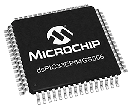 DSPIC33EP64GS506-I/PT Microchip, 16 bit Digital Signal Processor 1 MHz 64kB SRAM, EEPROM 64-Pin TQFP