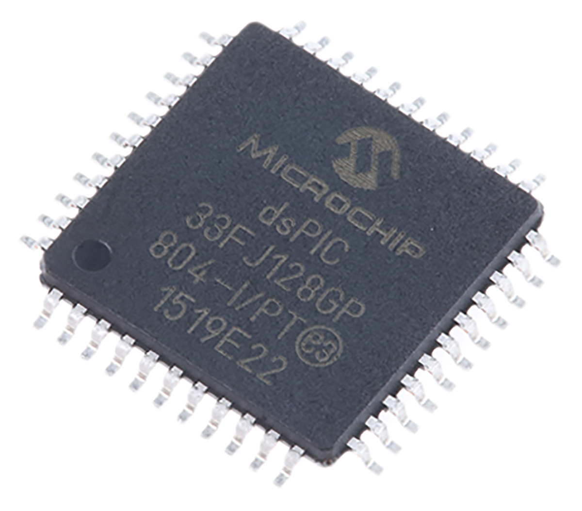 dsPIC33FJ128GP804-I/PT Microchip dsPIC33FJ, 16 bit Digital Signal Processor 40 MHz 128kB FLASH 44-Pin TQFP
