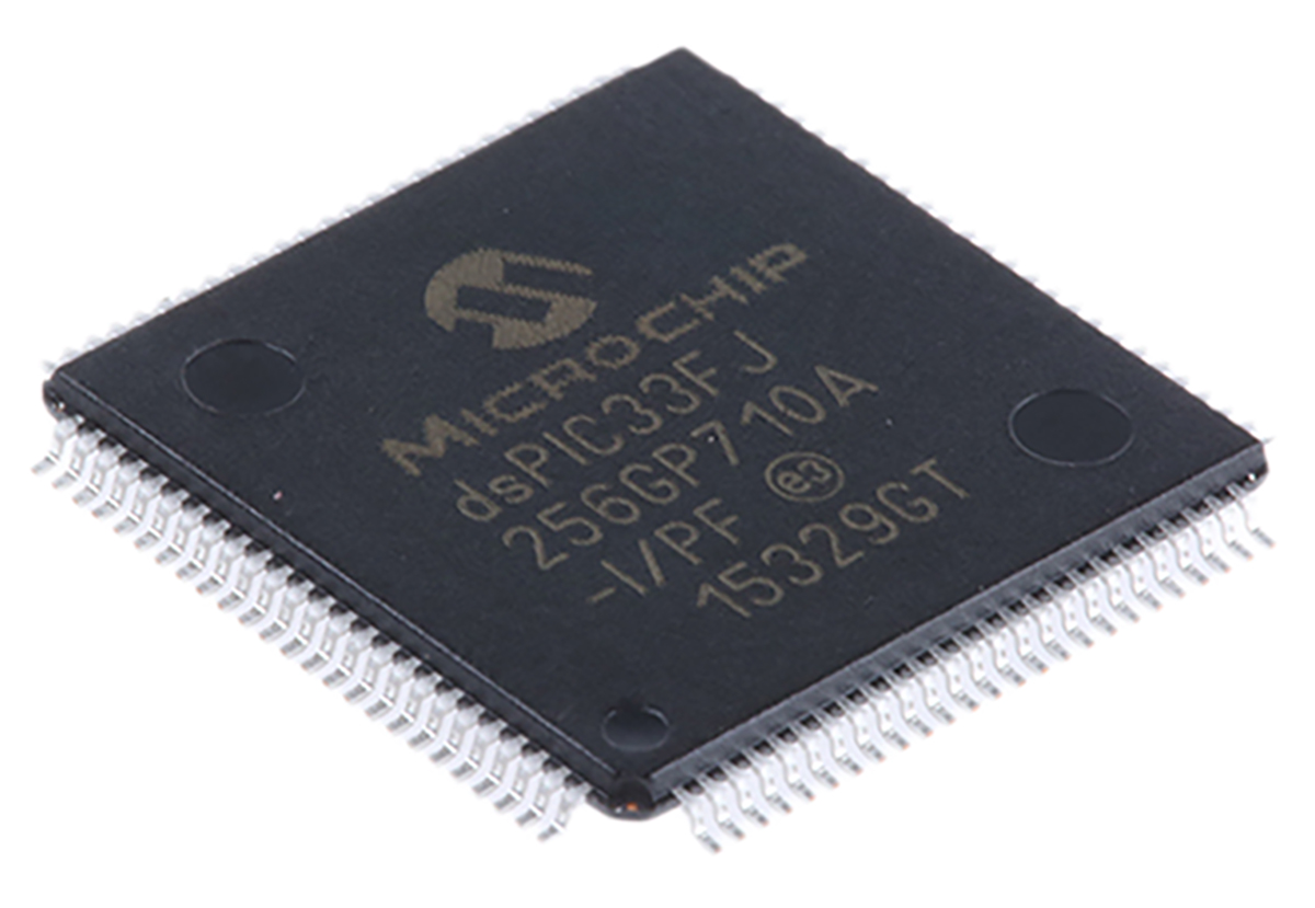 Microchip, 16 bit Digital Signal Processor 40 MHz 256kB FLASH 100-Pin TQFP