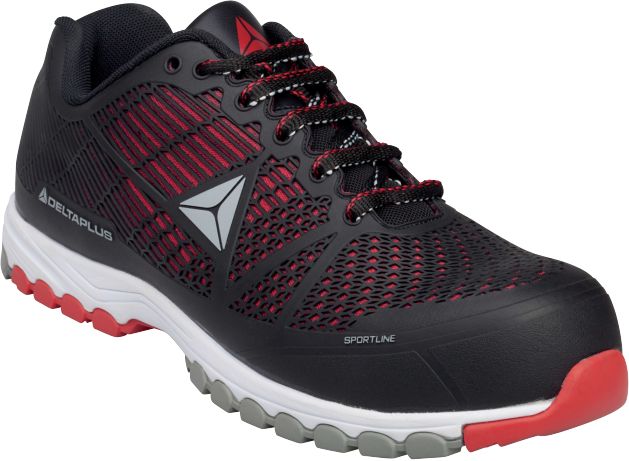 Delta Plus DELTA SPORT S1P SRC Unisex Black, Red Composite Work Shoes, UK 10, EU 44