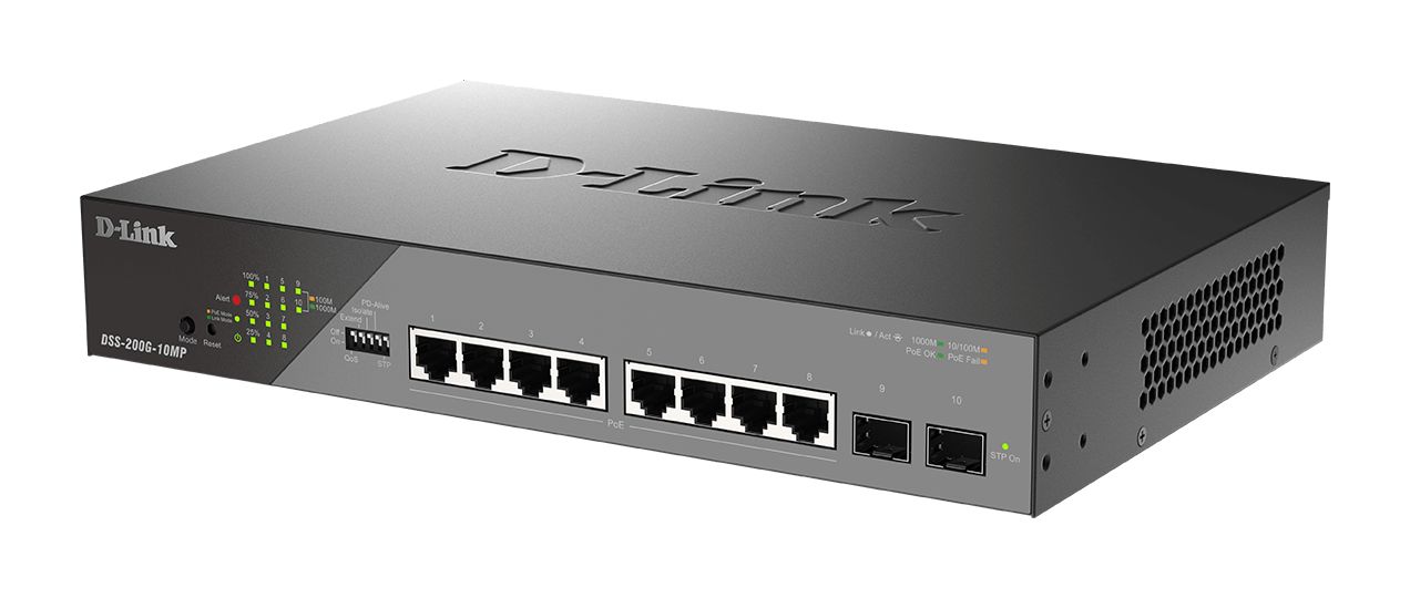 D-Link 10-Port Gigabit PoE Smart Managed Surveillance PoE Switch Smart 10 Port Gigabit Switch Power Over Ethernet