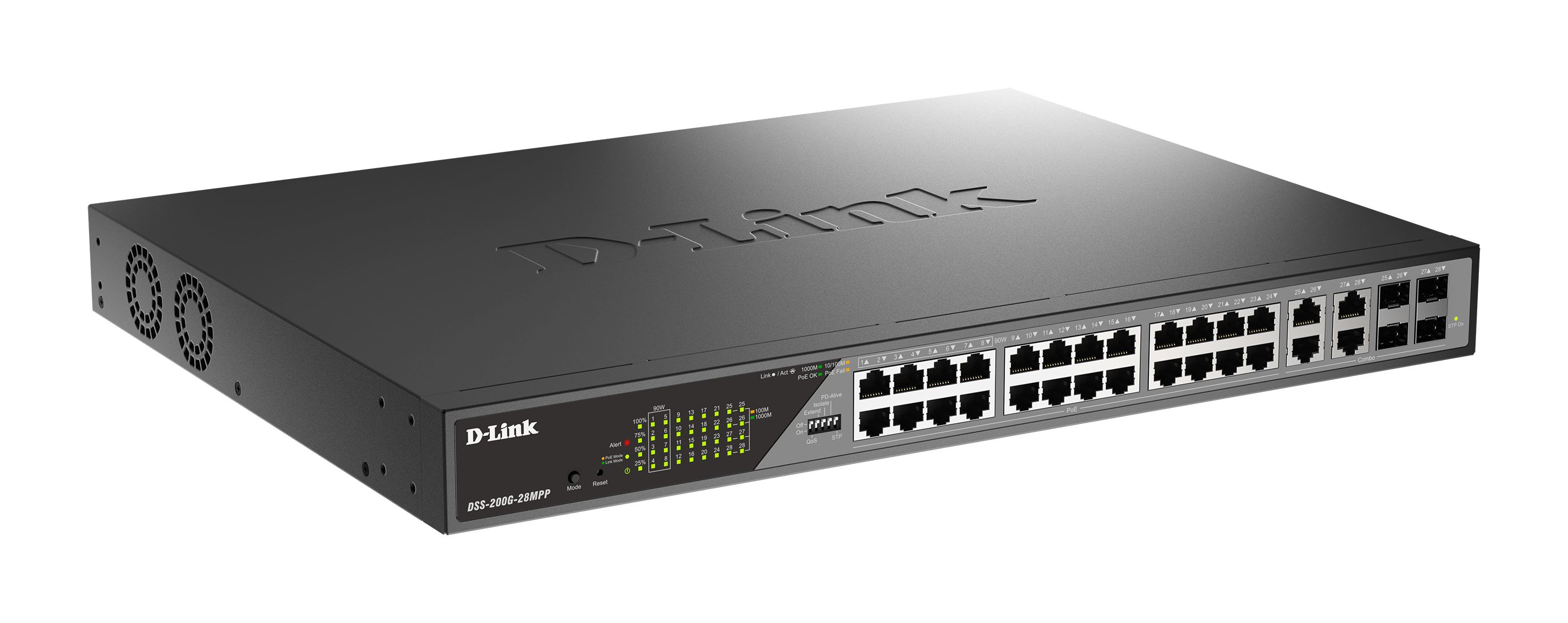 D-Link 28-Port Gigabit PoE Smart Managed Surveillance Max PoE Switch with 802.3bt Smart 28 Port Gigabit Switch Power