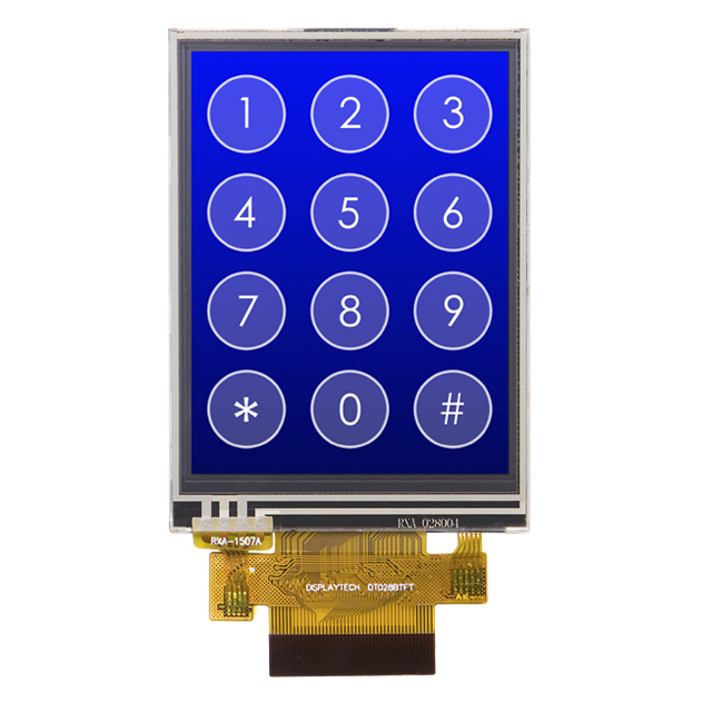 Displaytech DT028BTFT-TS TFT LCD Display Touch Screen, 2.8 in, 240 x 320 pixel