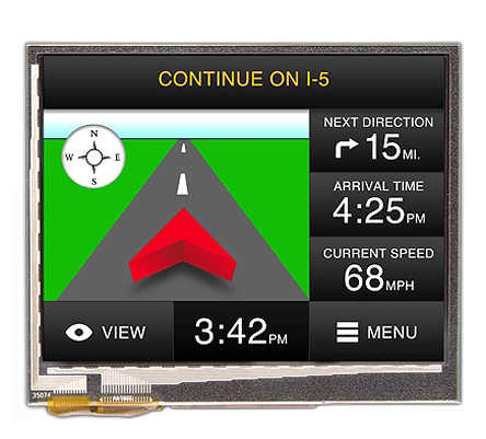Displaytech DT035BTFT-PTS LCD Colour Display Touch Screen, 3.5 in, 320 x 240 pixel
