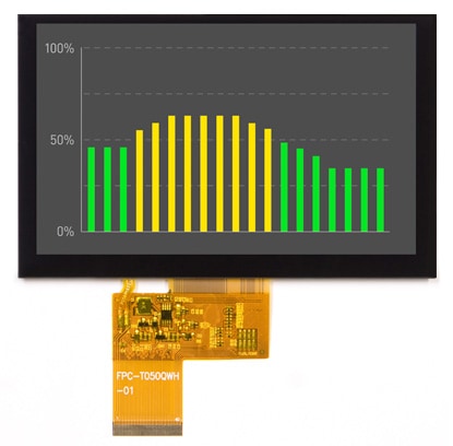 Displaytech DT050ATFT-PTS LCD Colour Display Touch Screen, 5 in, 800 x 480 pixel