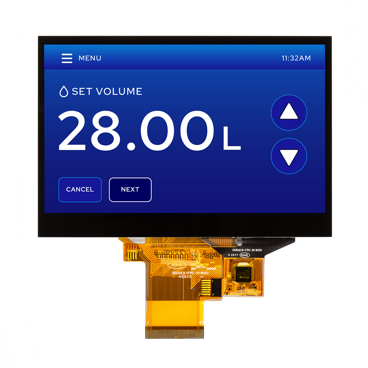 Displaytech DT050CTFT-IPS-SHB-PTS LCD Display Module Touch Screen, 5 in, 800 x 480 pixel