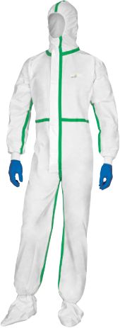 Delta Plus White, Dark Green Disposable, M